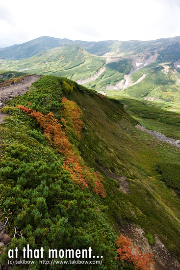 日本一早い紅葉　中岳温泉分岐〜裾合平